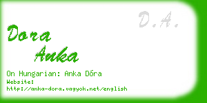 dora anka business card